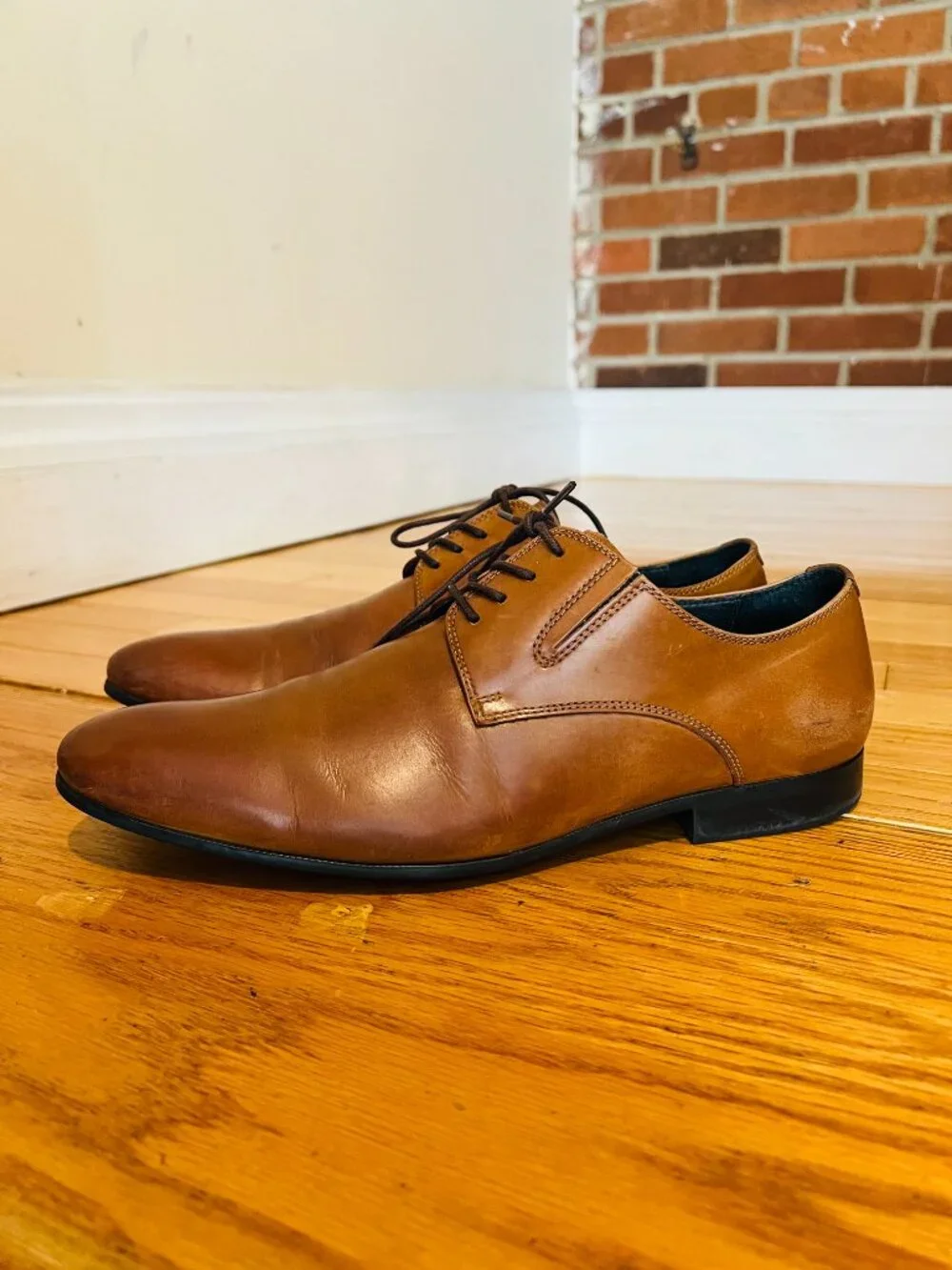 Kenneth Cole New York Men's Cognac Brown Derby Dress Shoes Size 8 M